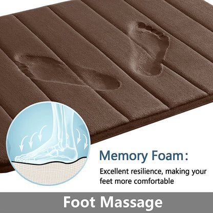 Super Absorbent Bathmat Memory Foam Carpet Non-Slip Bathroom Rug