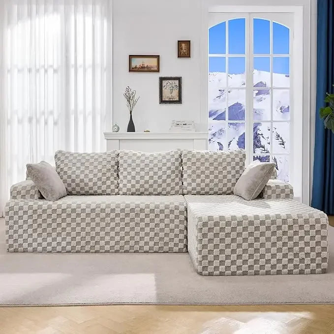 Modular Sectional Sofa Couch, L-Shape Memory Foam, Oversize Chaise Living Room Furniture Set