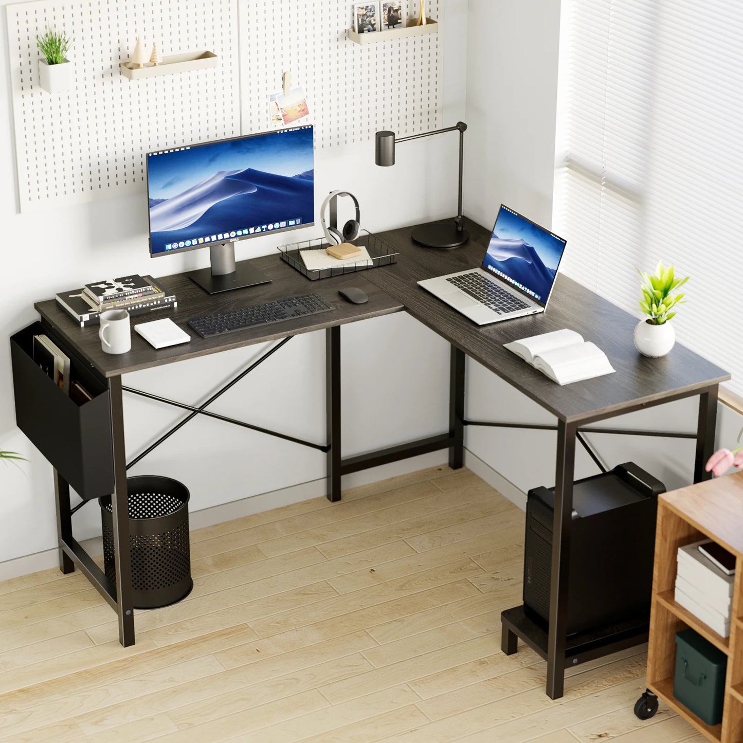 Gaming Corner 50 Inch PC Wooden Table with CPU Storage Shelf & Side Bag