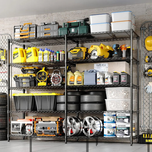 Heavy Duty Adjustable Metal Storage Shelves 5 Tier Organization.
