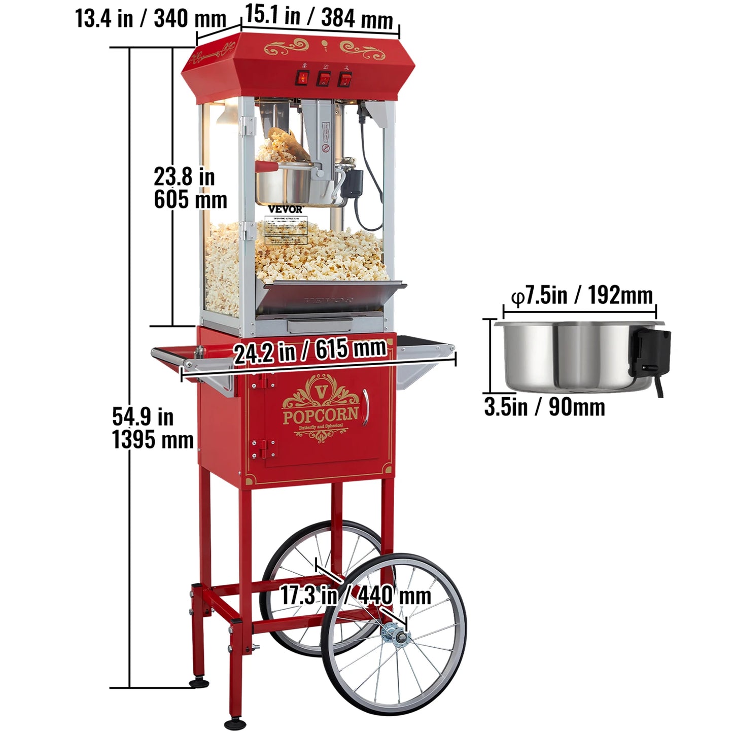 Electric Popcorn Maker with Scoop Spoon