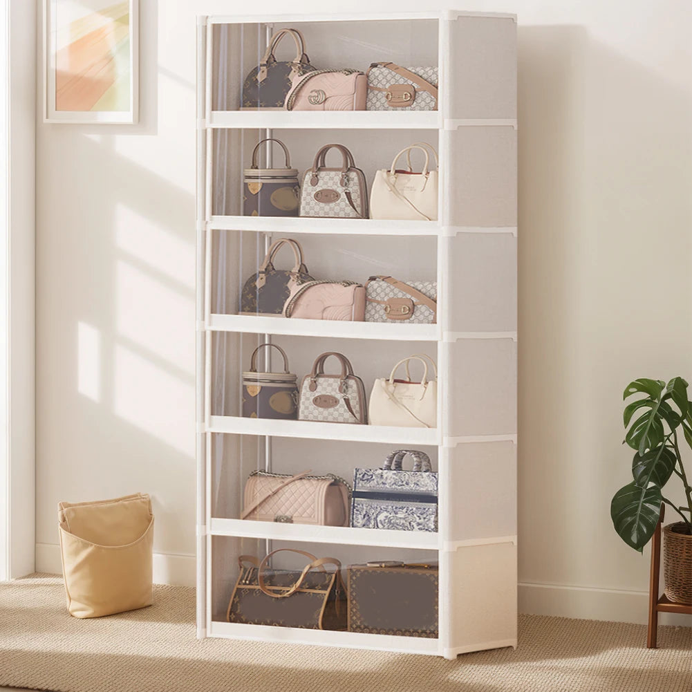 7 Tier Organizer Rack with Clear Flip Door