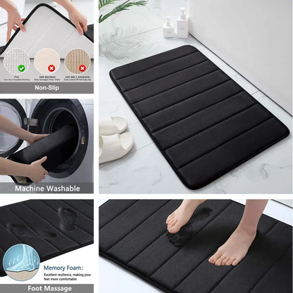 Super Absorbent Bathmat Memory Foam Carpet Non-Slip Bathroom Rug