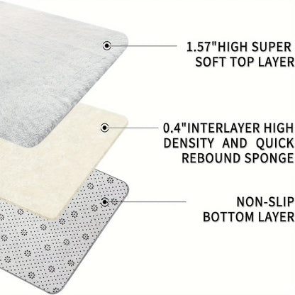 Large Fluffy Non-Slip Machine Washable Plush Area Rug.