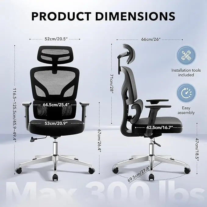 Ergonomic Computer Office / Gaming Chair with Adjustable Lumbar Support,