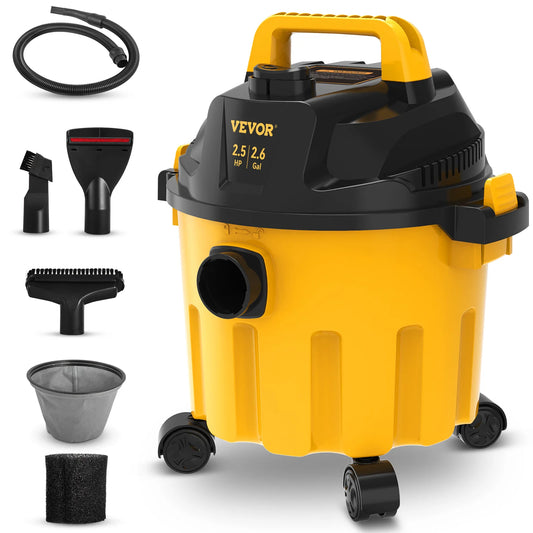 3 in 1 Wet Dry Portable Shop Vacuum with Blowing Function Vac 2.6 Gallon 2.5 Peak HP