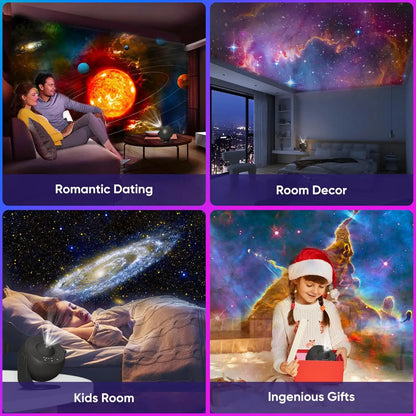 Galaxy Projection Night Light, Black Planetarium LED Lamp