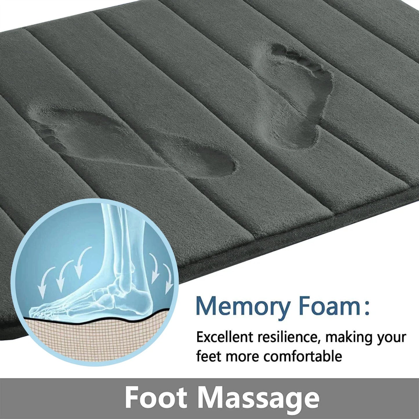Super Absorbent Bathmat Memory Foam Carpet Non-Slip Bathroom Rug