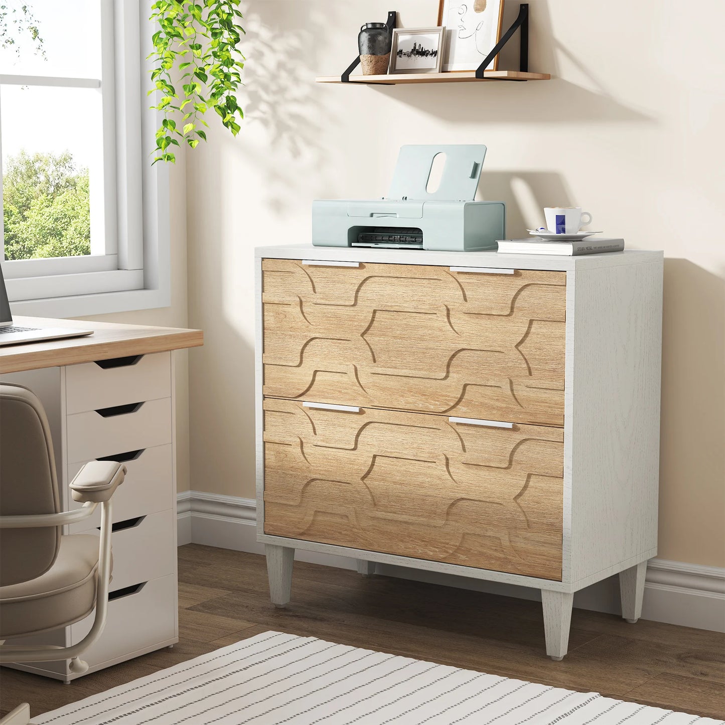 2-Drawer Lateral Filing Cabinet for A4/Letter/Legal Size