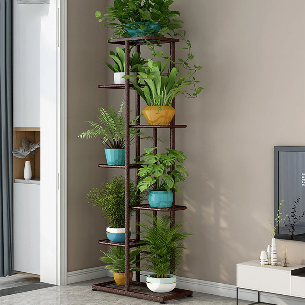 7 Tier Indoor Outdoor, Metal Plant Stand