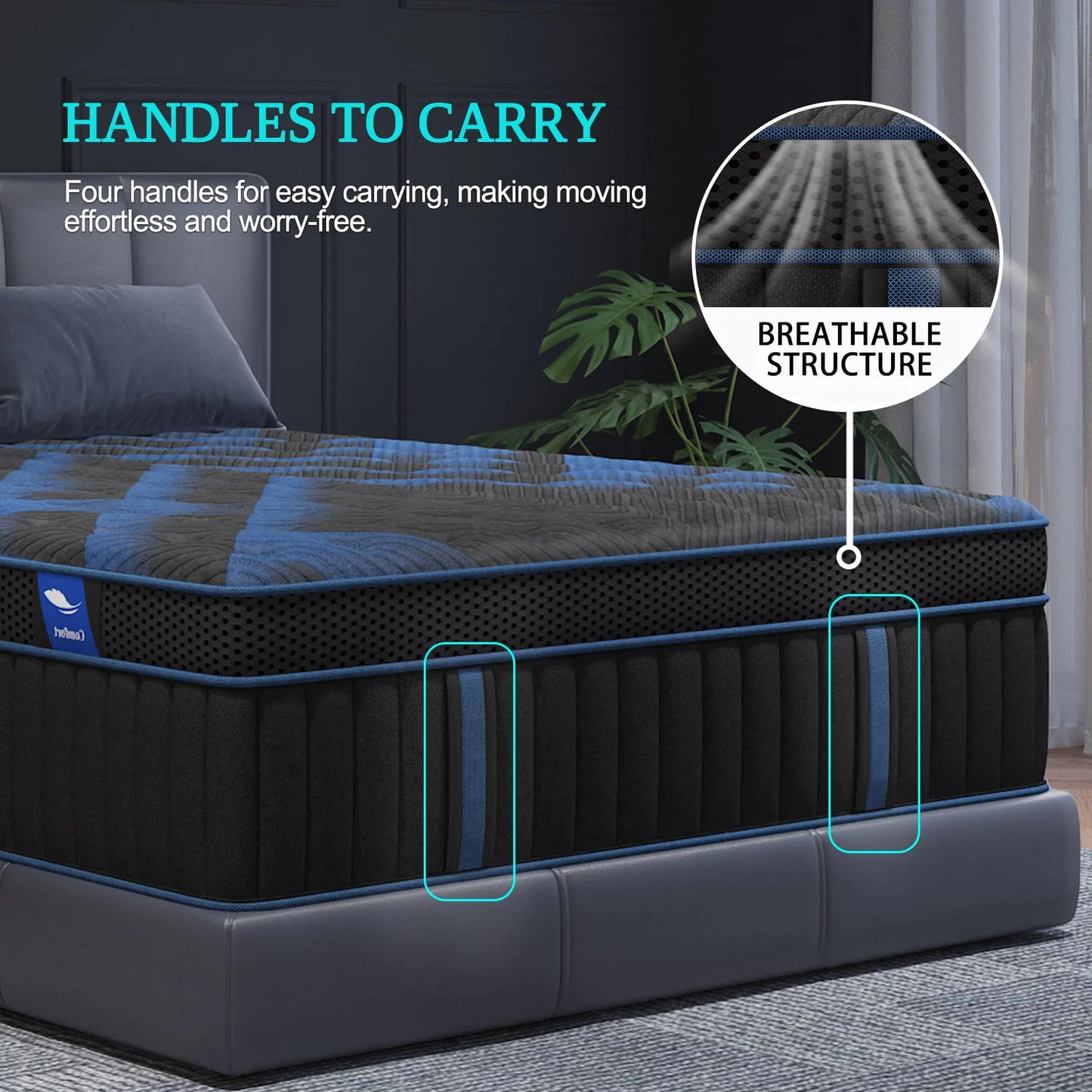 12"Gel Memory Foam Hybrid Pocket Spring Mattress Twin Full Queen King Bed Mattress In A Box, Medium Firm with Motion Isolation
