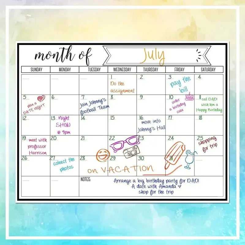 Magnetic Whiteboard Dry Erase Weekly Planner with Marker
