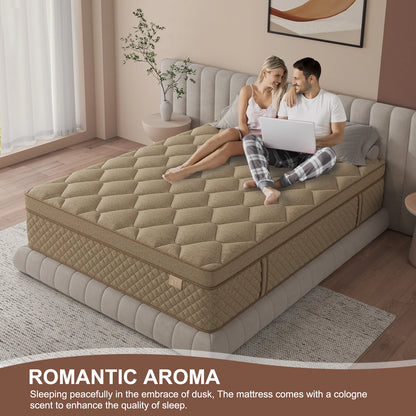 12"14" Gel Memory Foam Hybrid Pocket Spring Mattress. Twin Full Queen King Mattress, Medium Firm with Motion Isolation