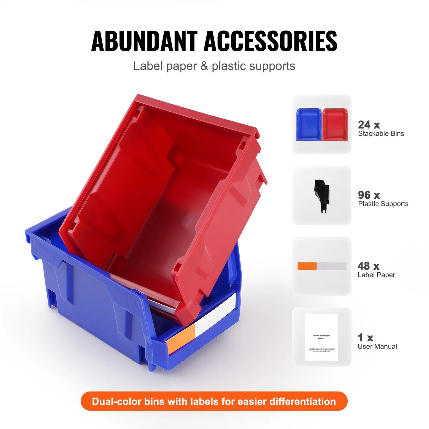24pcs Stackable Organizer Storage Container Bin 5x4*3 inch