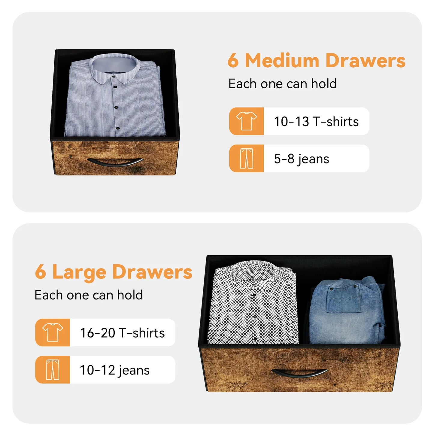 12 Drawers Tall Dresser, Chest of Drawers Storage Organizer
