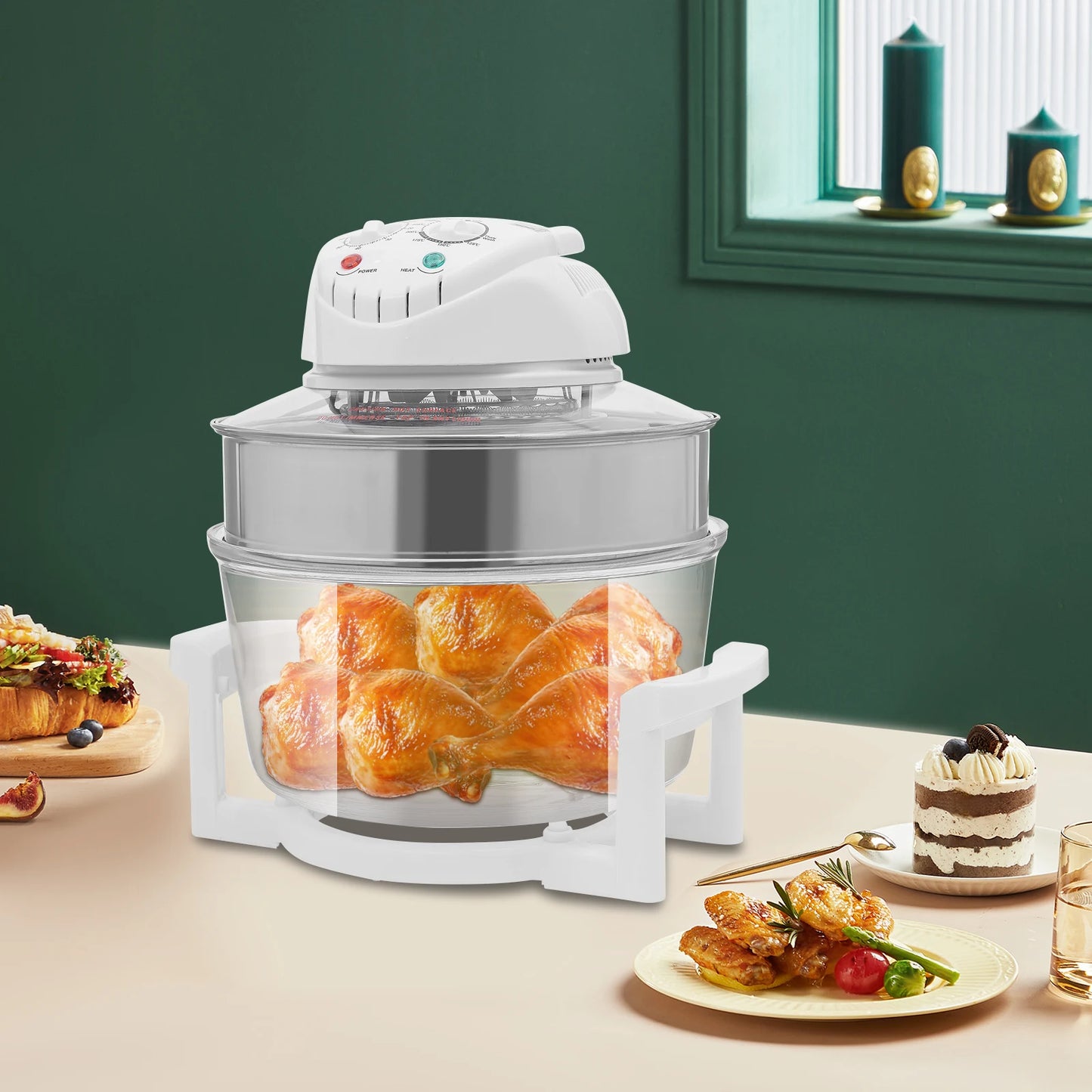 110V 17.96Qt Visual Air Fryer with Grill Rack