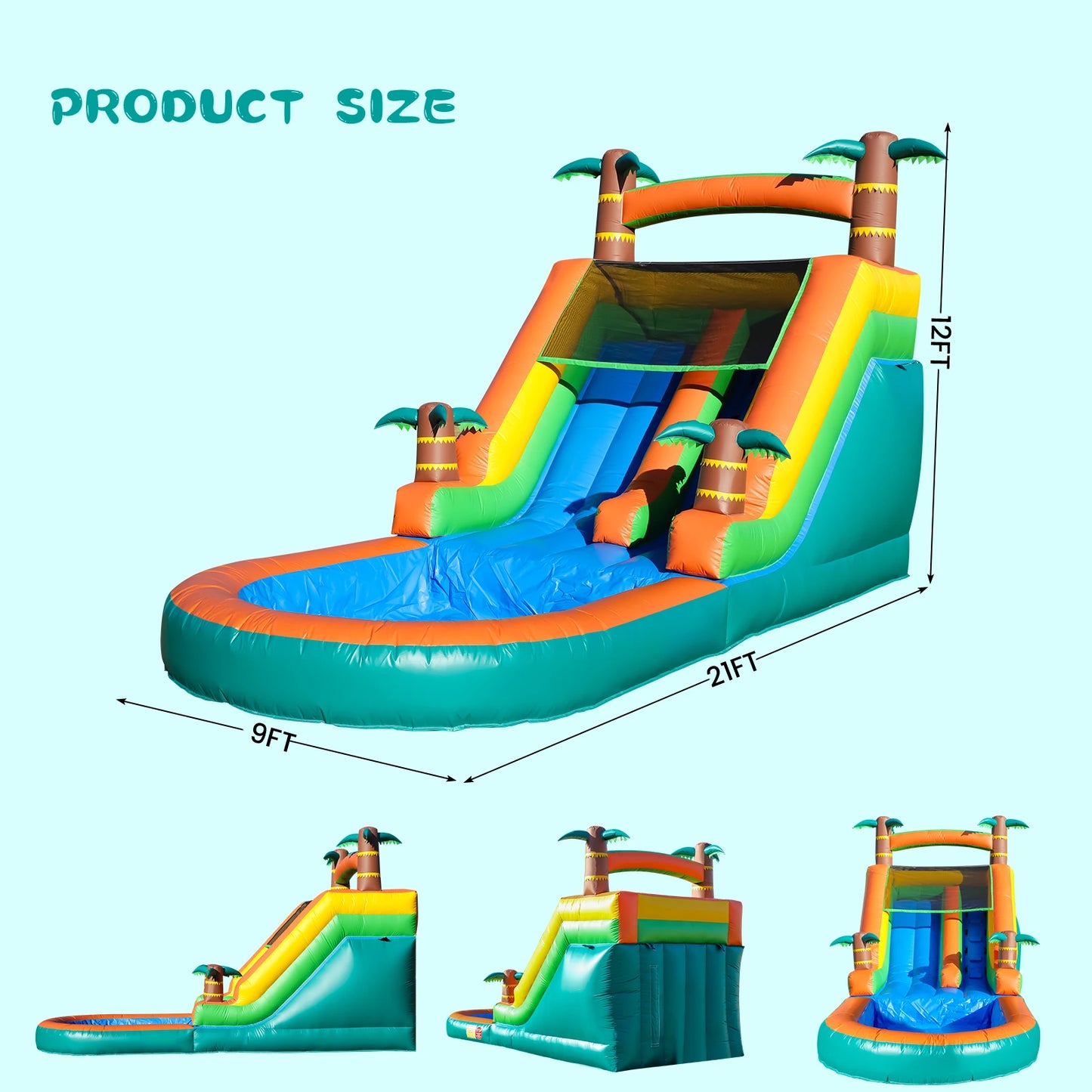 Large Bounce House with Water Slide with 1100W Air blower