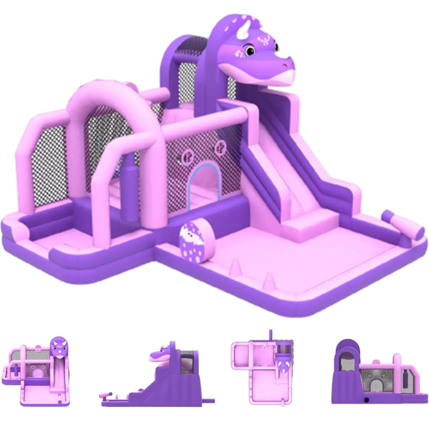 Large Inflatable Dinosaur Bounce House with Slide & Water Features