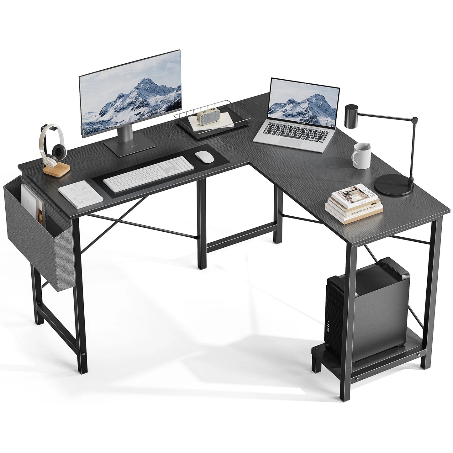 Gaming Corner 50 Inch PC Wooden Table with CPU Storage Shelf & Side Bag