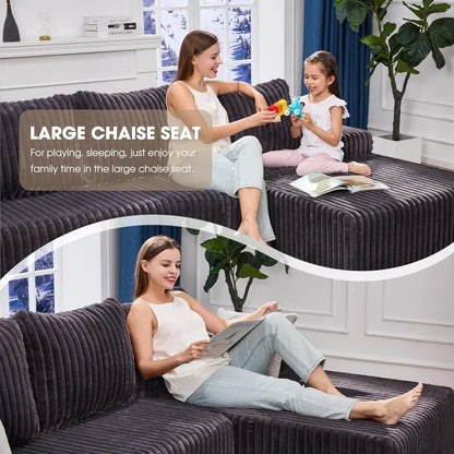 Modular Sectional Sofa Couch, L-Shape Memory Foam, Oversize Chaise Living Room Furniture Set